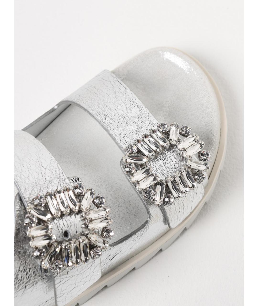 ROGER VIVIER Бежевые кожаные сандалии, фото 4