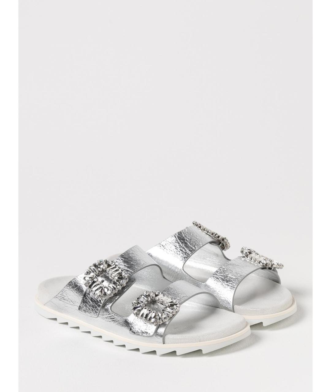 ROGER VIVIER Бежевые кожаные сандалии, фото 2