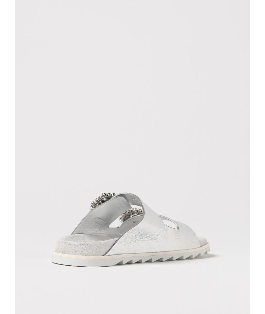 ROGER VIVIER Бежевые кожаные сандалии, фото 3