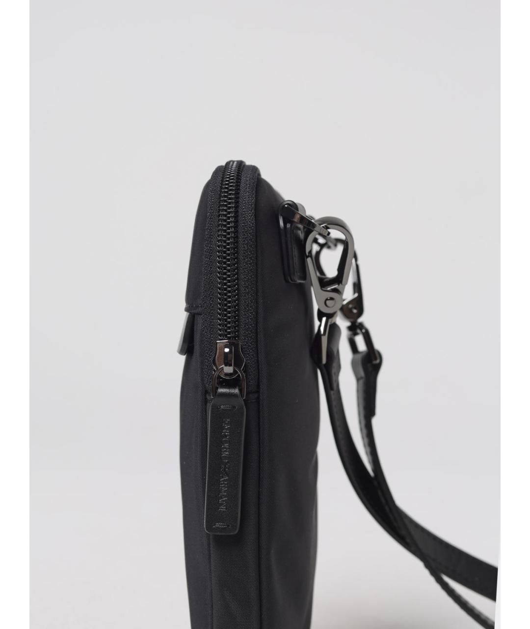 EMPORIO ARMANI Черная синтетическая сумка на плечо, фото 3