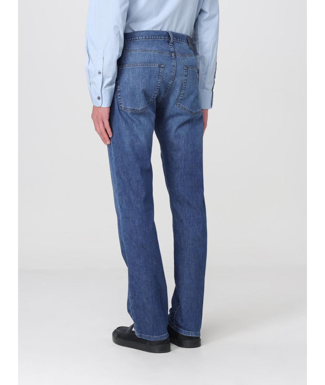 EMPORIO ARMANI Синие хлопковые джинсы скинни, фото 2