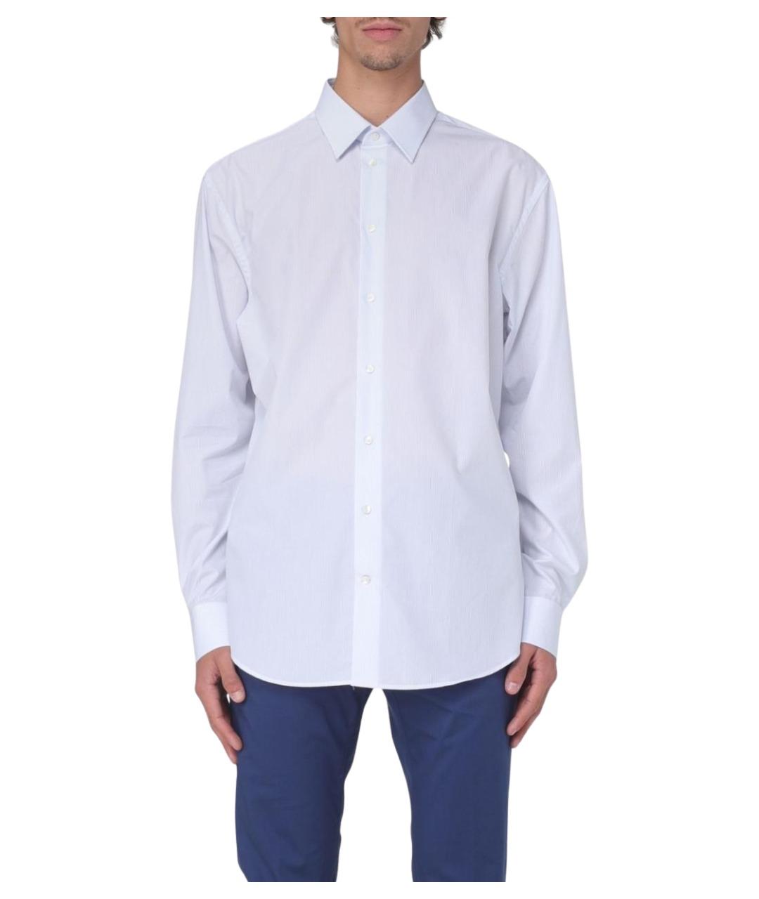 EMPORIO ARMANI Белая хлопковая классическая рубашка, фото 1