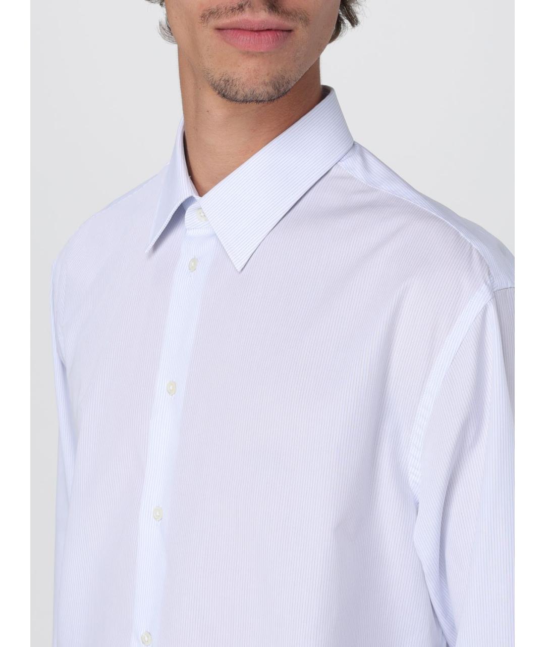 EMPORIO ARMANI Белая хлопковая классическая рубашка, фото 3