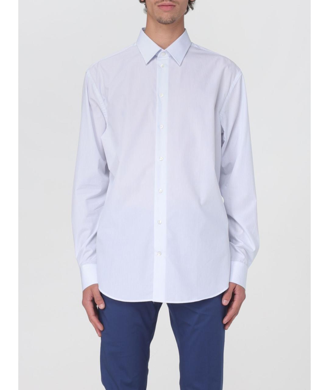 EMPORIO ARMANI Белая хлопковая классическая рубашка, фото 4