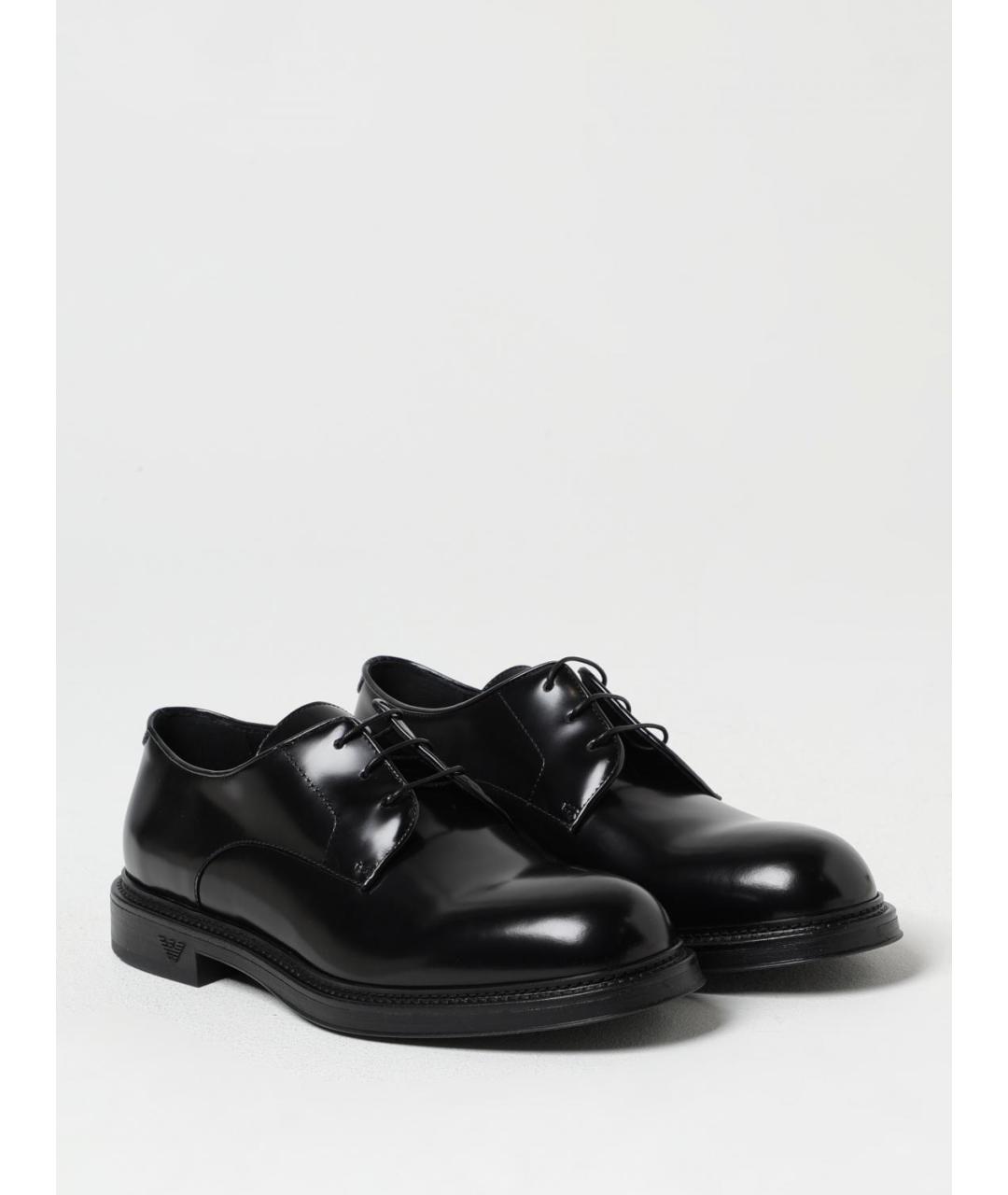 EMPORIO ARMANI Черные кожаные туфли, фото 2