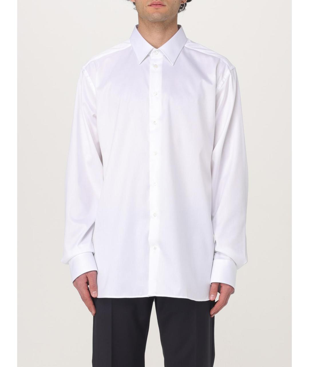 EMPORIO ARMANI Белая хлопковая классическая рубашка, фото 4