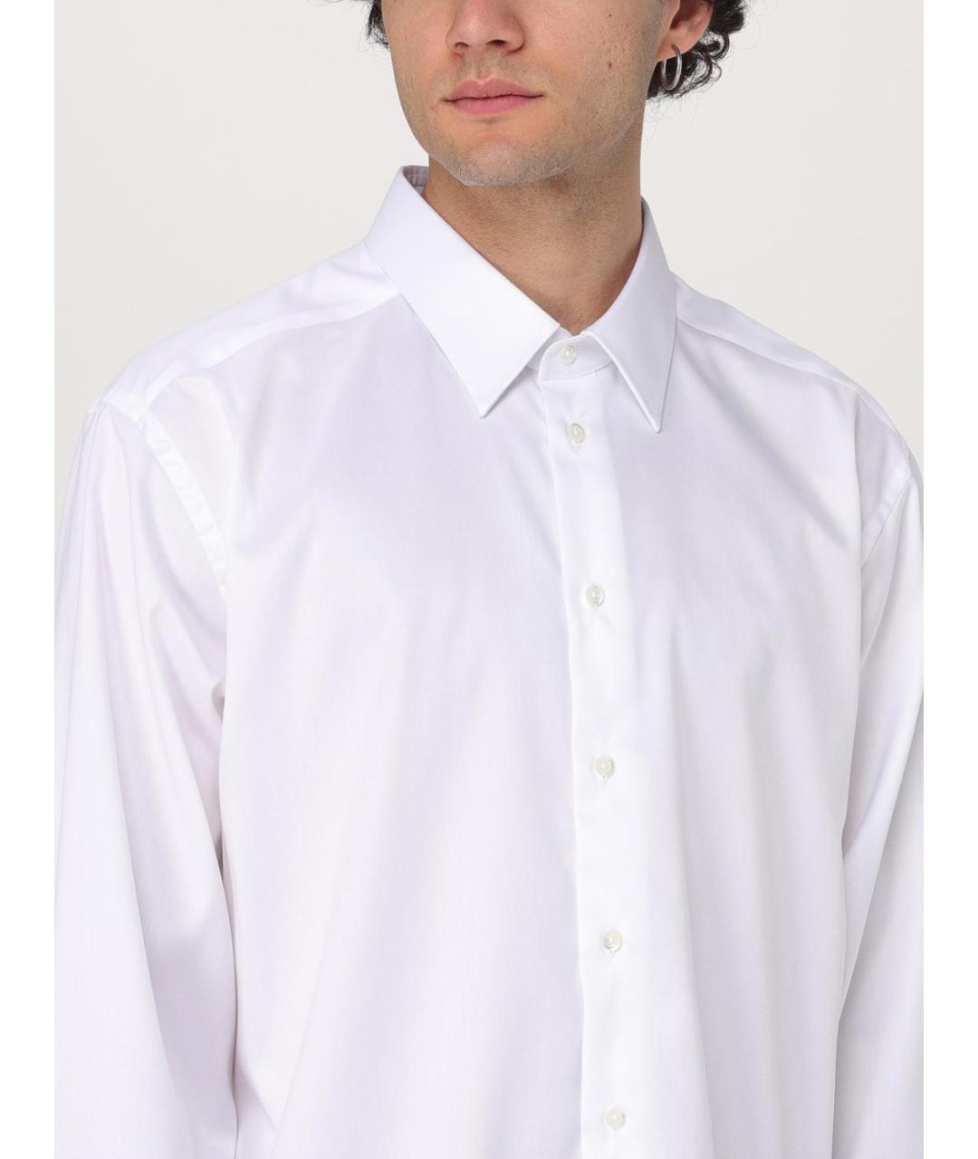 EMPORIO ARMANI Белая хлопковая классическая рубашка, фото 3