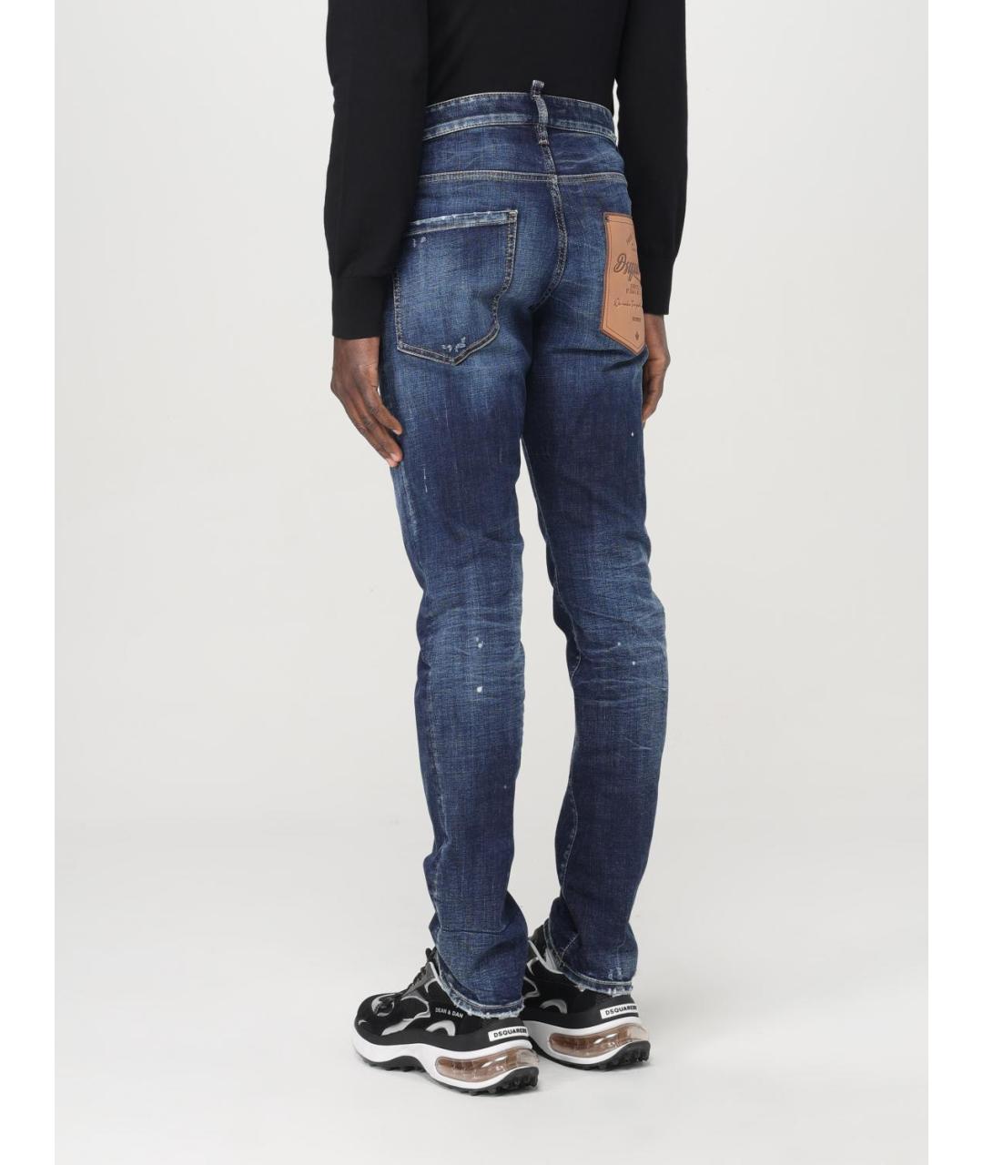 DSQUARED2 Синие хлопко-эластановые джинсы скинни, фото 3