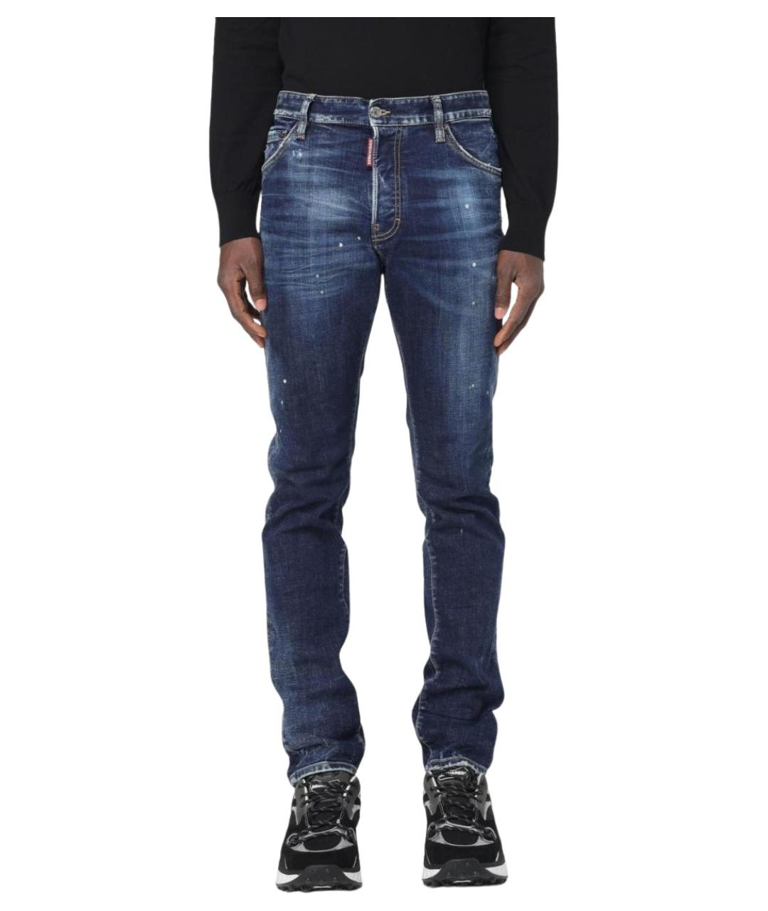 DSQUARED2 Синие хлопко-эластановые джинсы скинни, фото 1