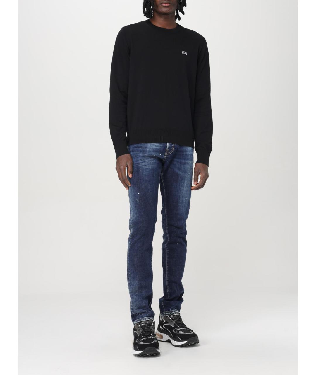 DSQUARED2 Синие хлопко-эластановые джинсы скинни, фото 2