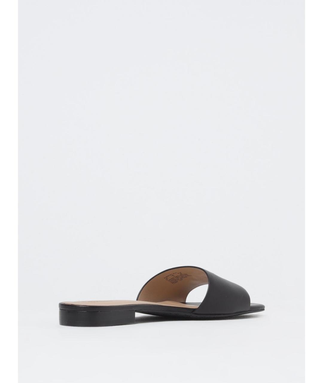 RALPH LAUREN Черные кожаные шлепанцы, фото 3