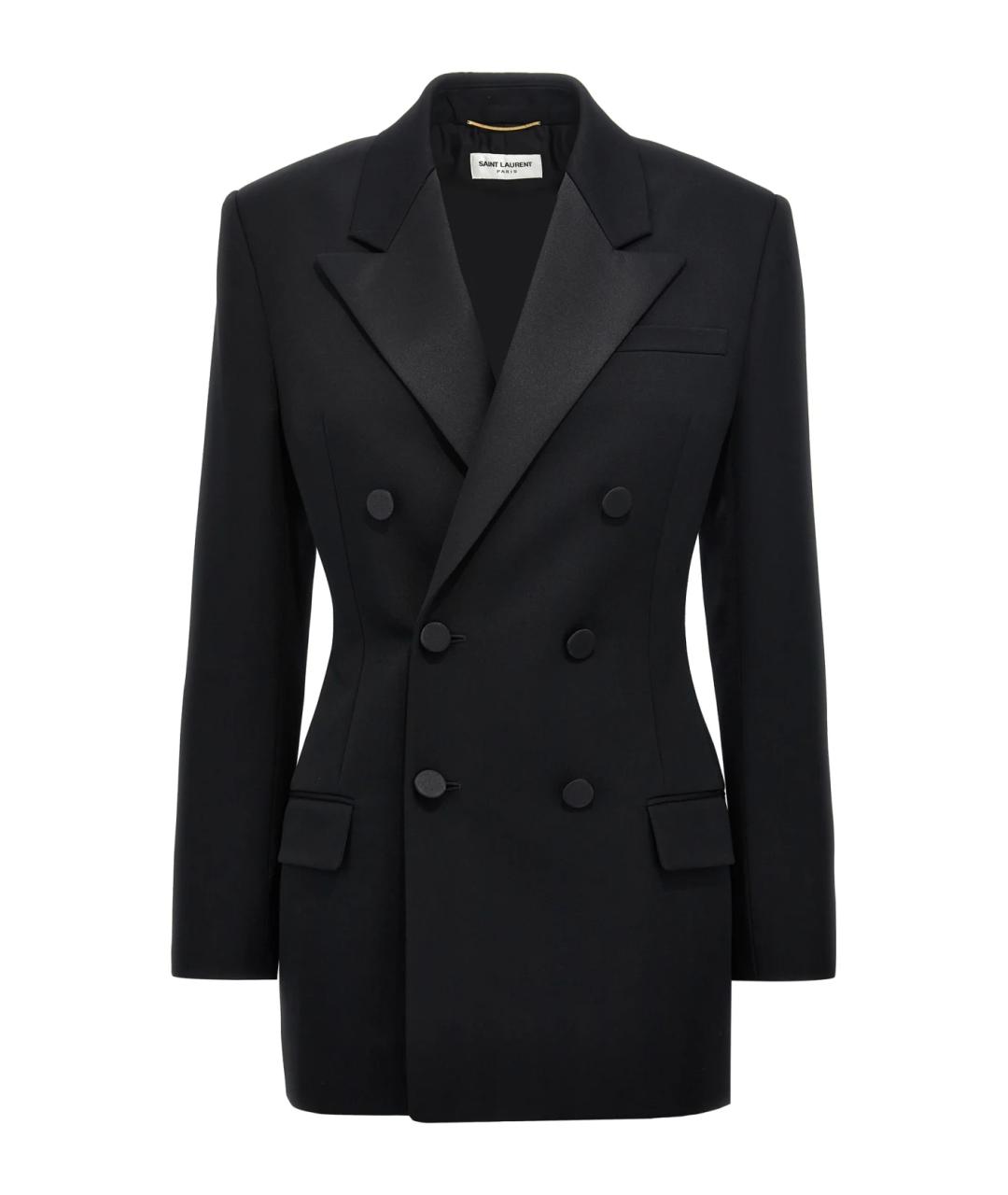 SAINT LAURENT Черный шерстяной жакет/пиджак, фото 1