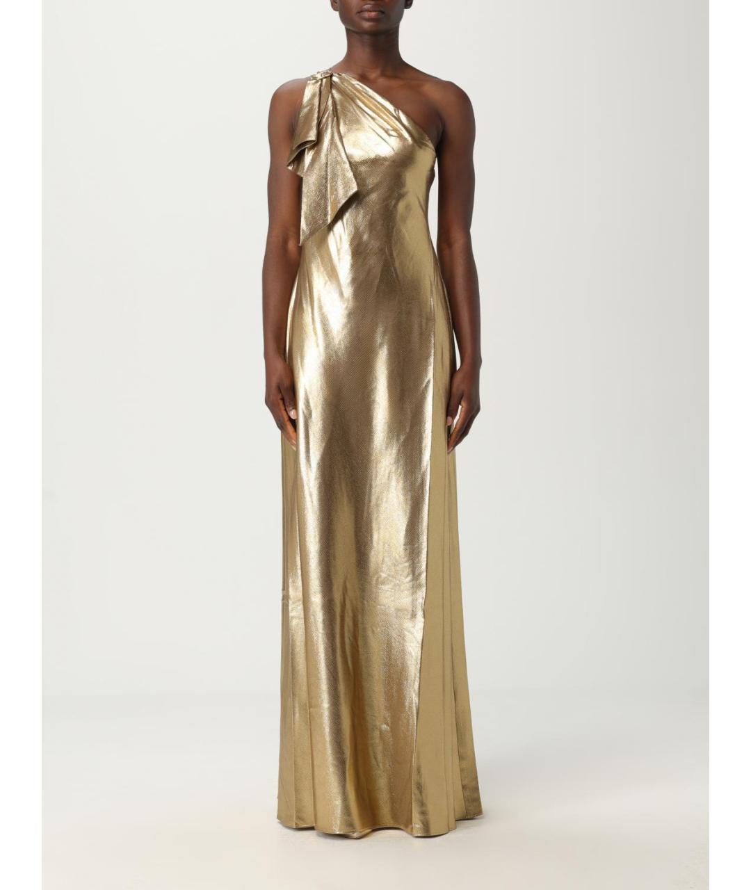 RALPH LAUREN Золотое полиэстеровое вечернее платье, фото 2