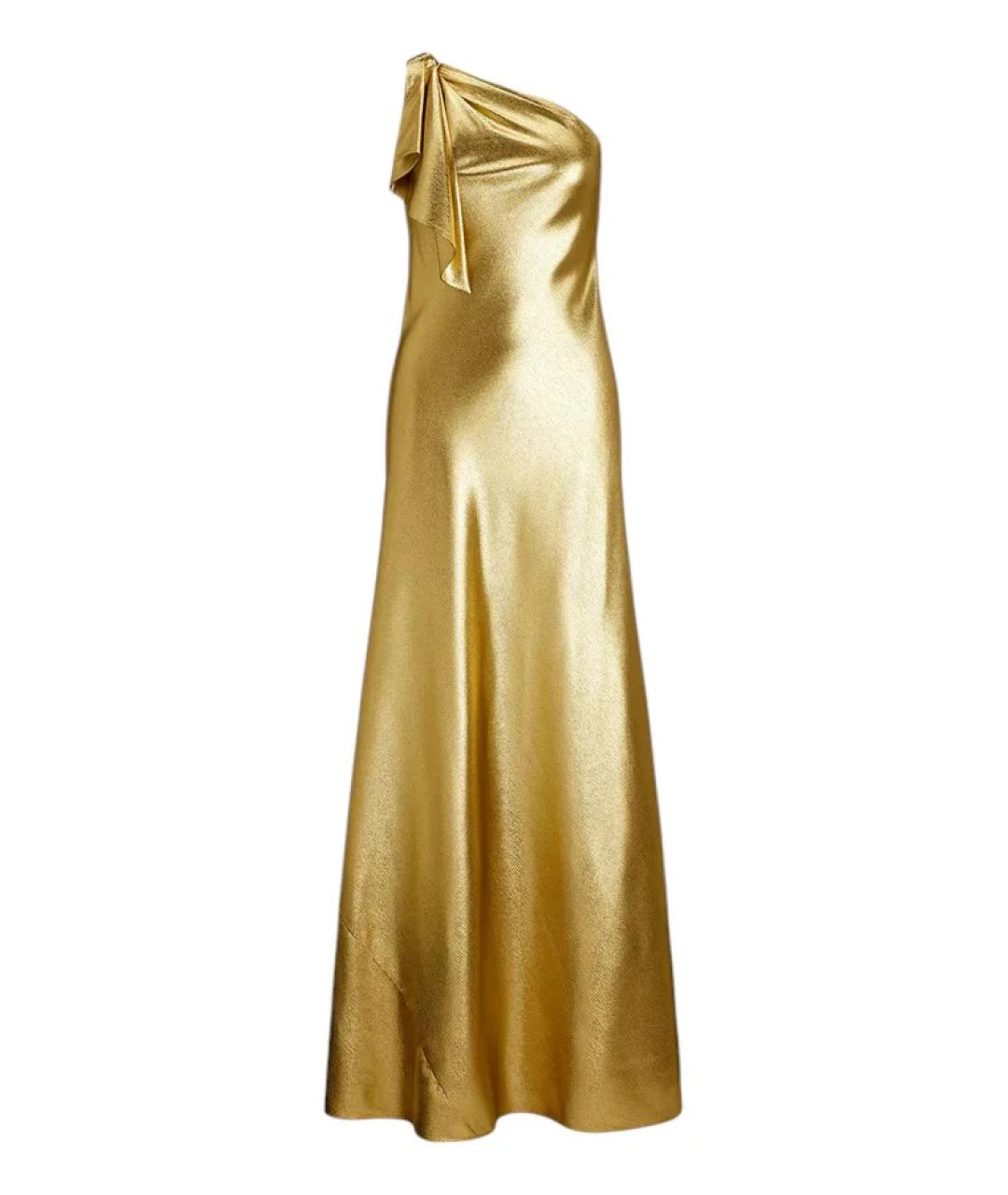 RALPH LAUREN Золотое полиэстеровое вечернее платье, фото 1