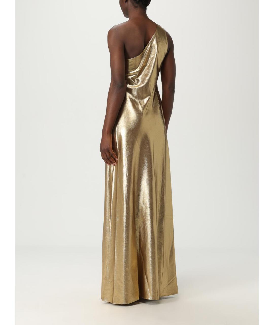 RALPH LAUREN Золотое полиэстеровое вечернее платье, фото 3