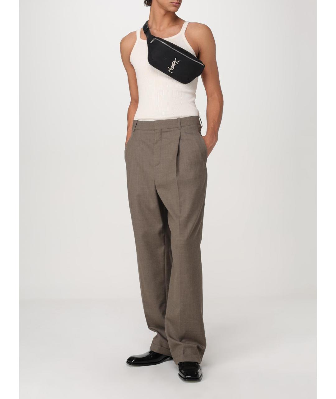 SAINT LAURENT Черная синтетическая поясная сумка, фото 2