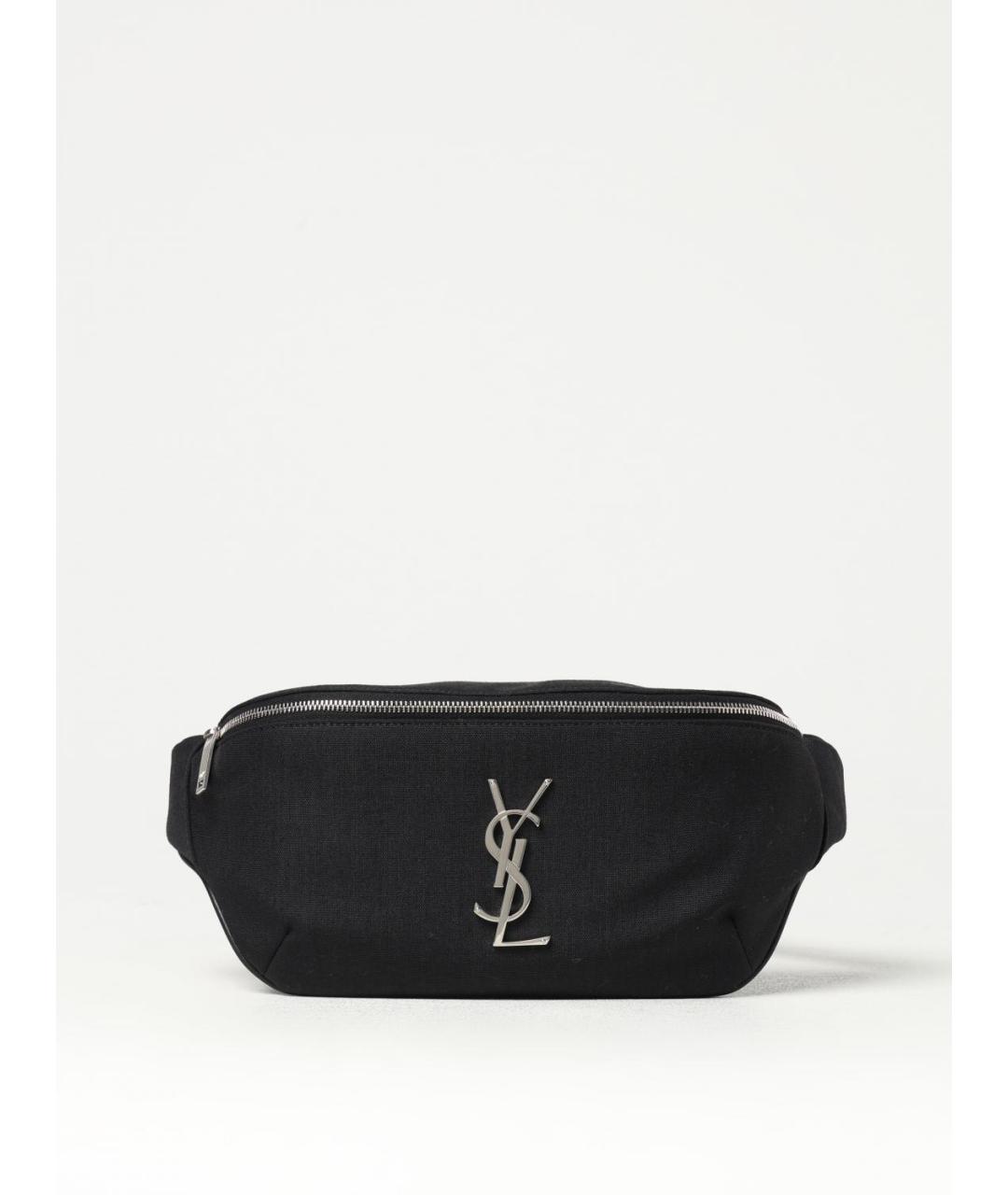 SAINT LAURENT Черная синтетическая поясная сумка, фото 6