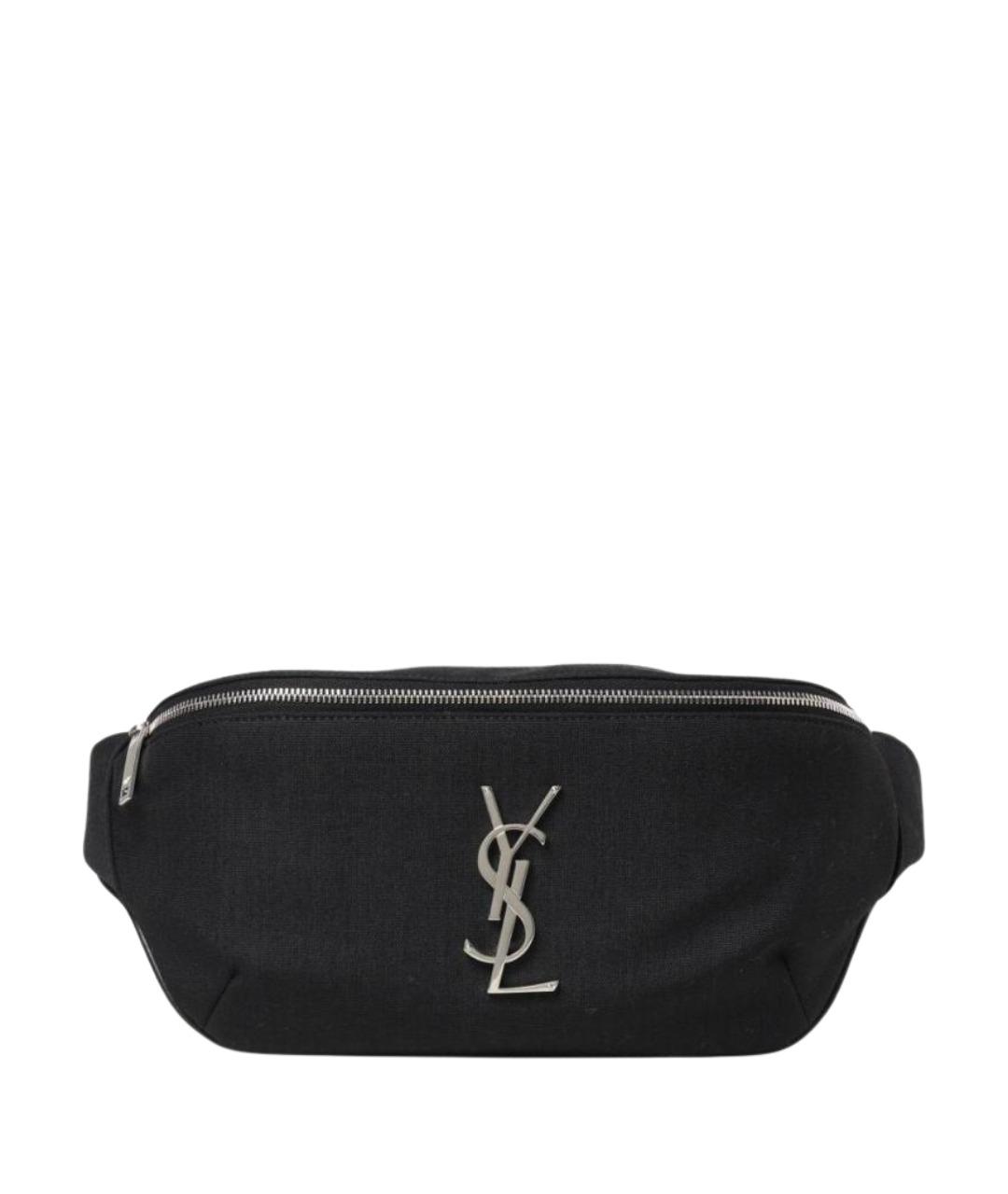 SAINT LAURENT Черная синтетическая поясная сумка, фото 1