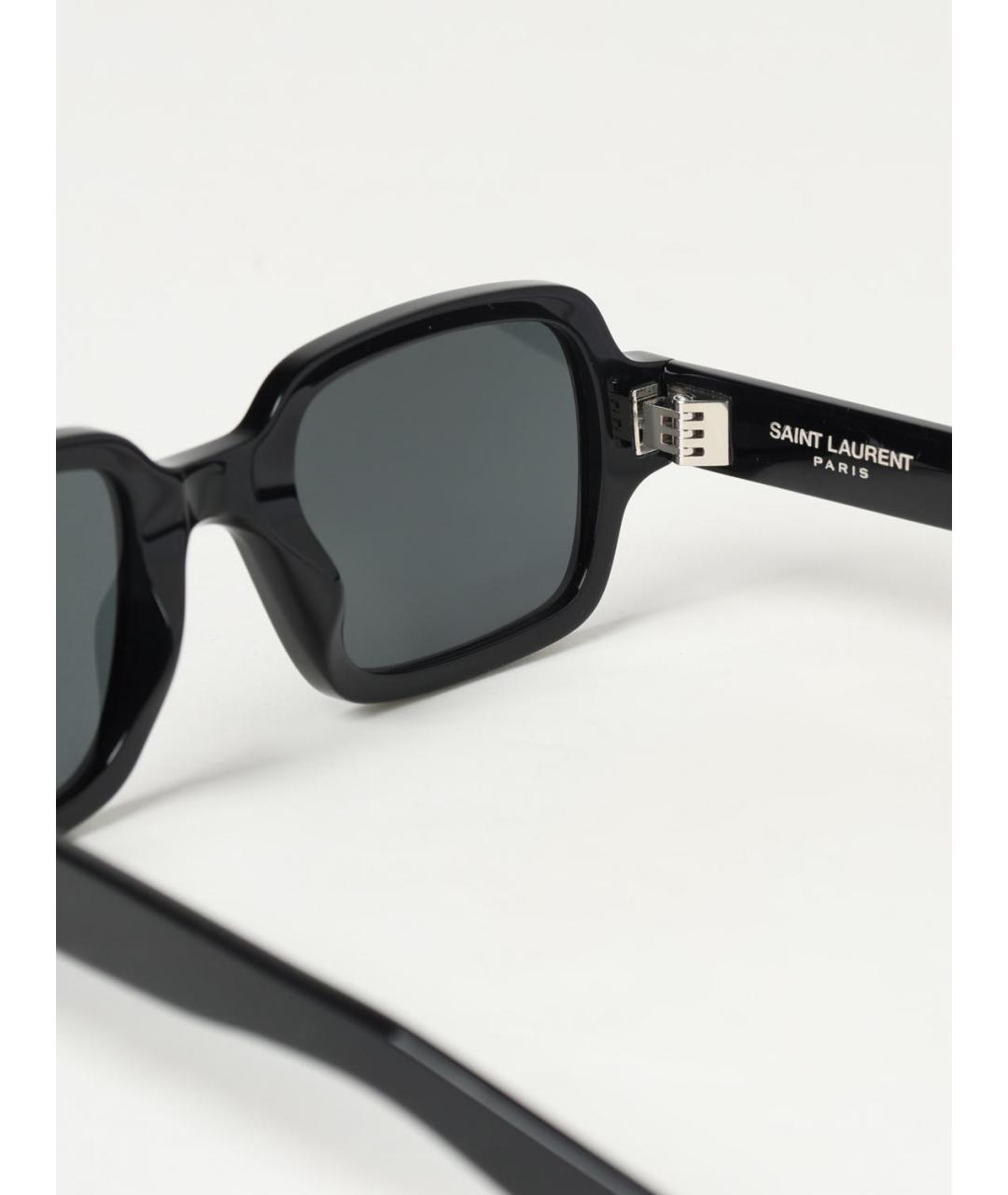 SAINT LAURENT Черные пластиковые солнцезащитные очки, фото 5