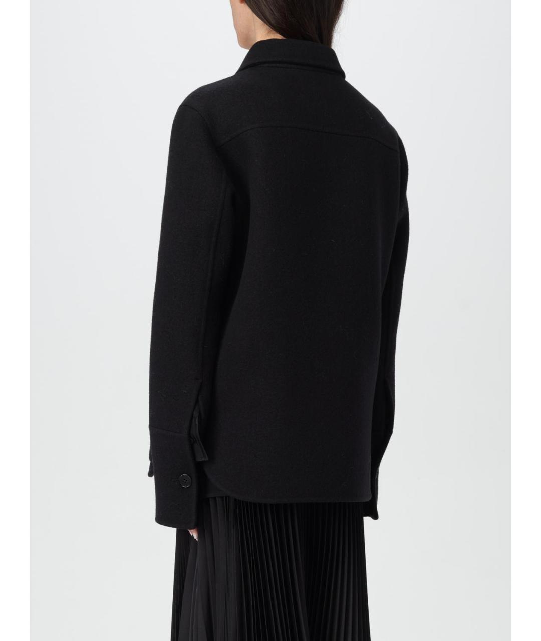 JIL SANDER Черное шерстяное пальто, фото 3