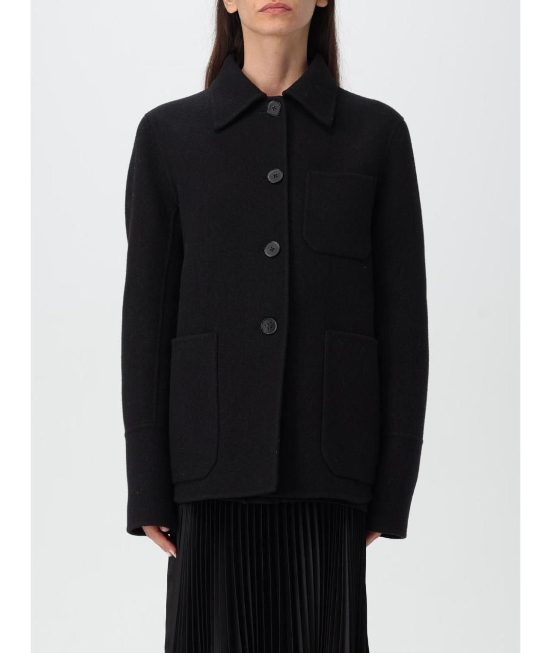 JIL SANDER Черное шерстяное пальто, фото 6