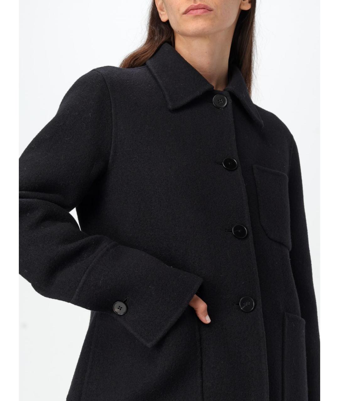 JIL SANDER Черное шерстяное пальто, фото 5