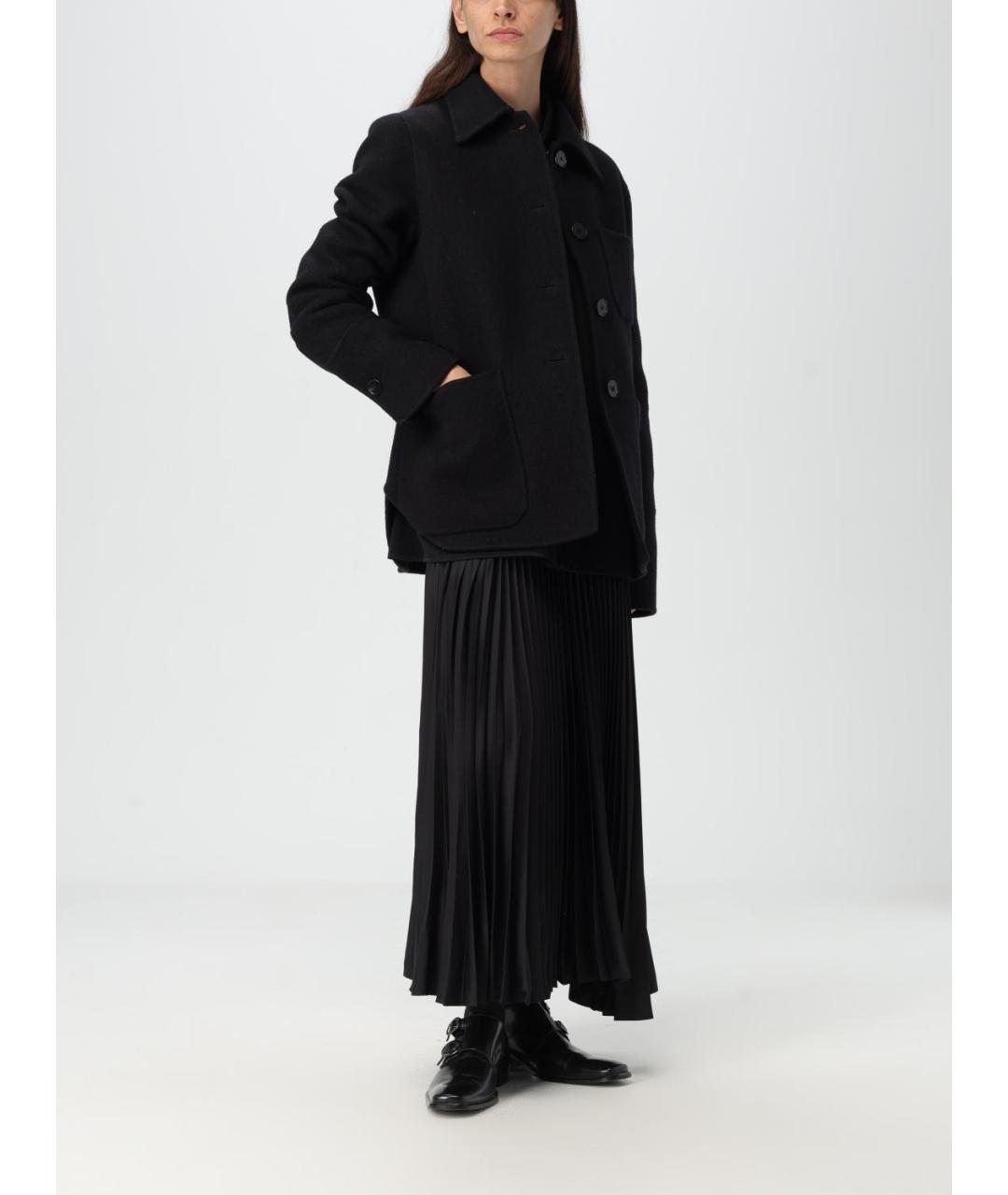 JIL SANDER Черное шерстяное пальто, фото 2