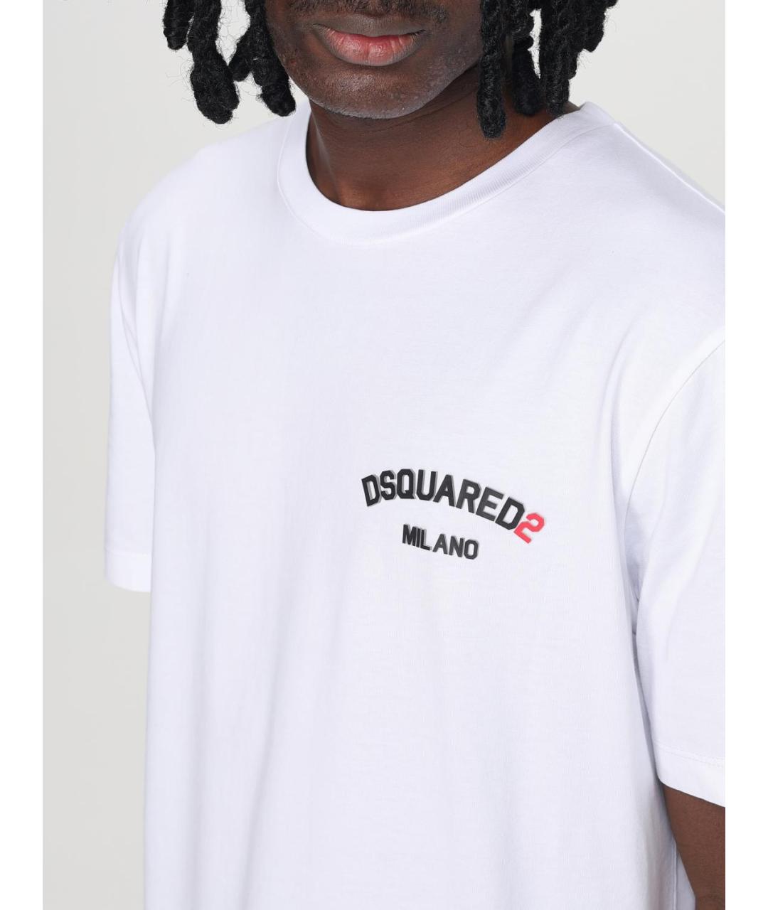 DSQUARED2 Белая хлопковая футболка, фото 5