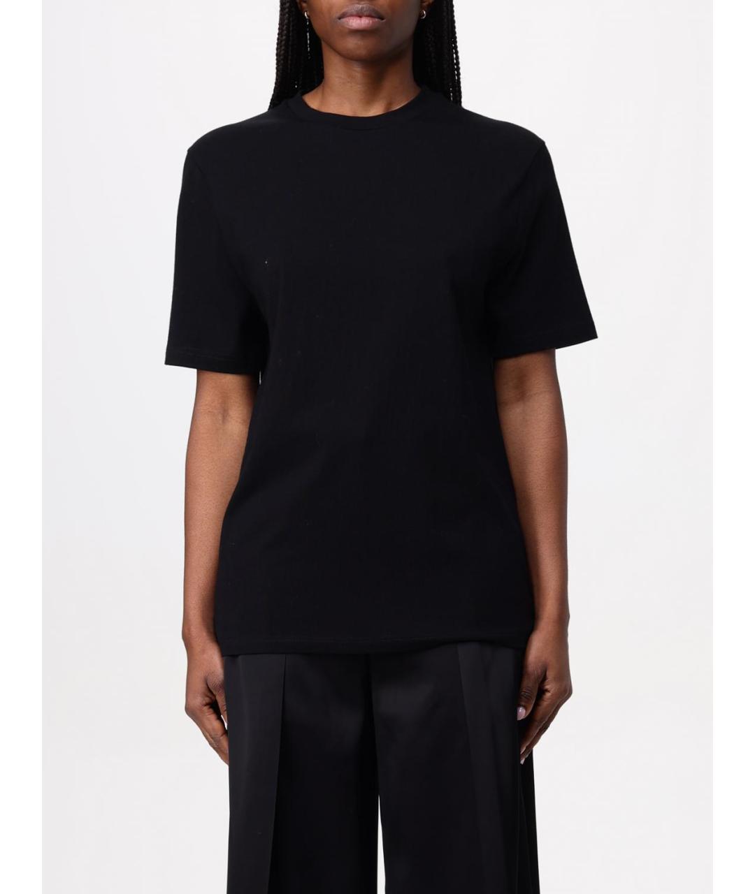 JIL SANDER Черная хлопковая футболка, фото 6