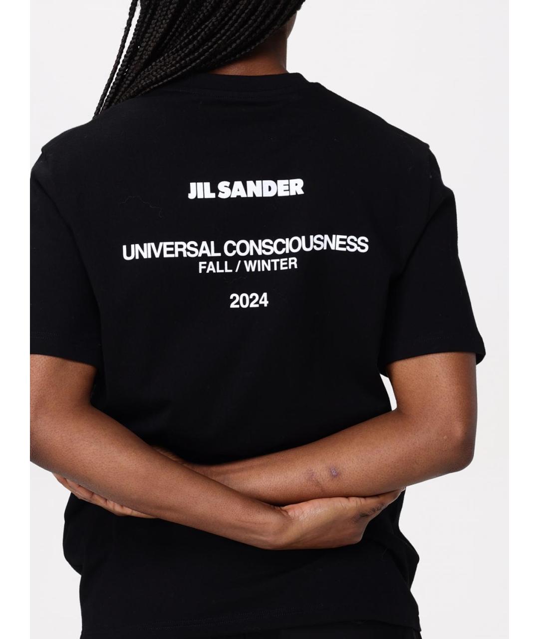 JIL SANDER Черная хлопковая футболка, фото 5