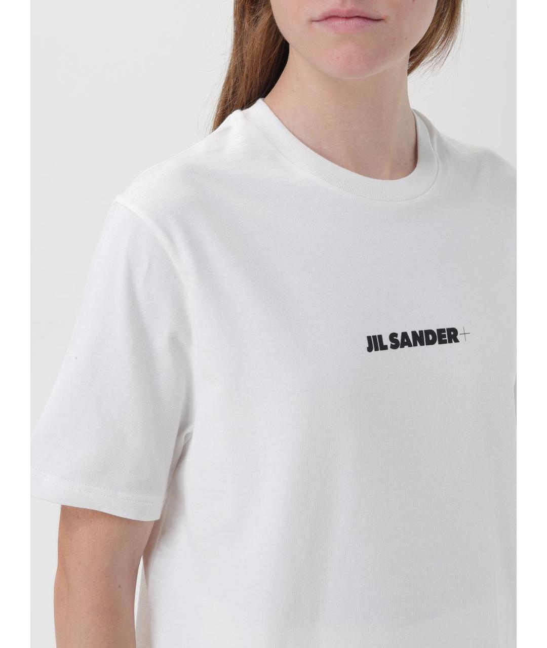JIL SANDER Белая хлопковая футболка, фото 5