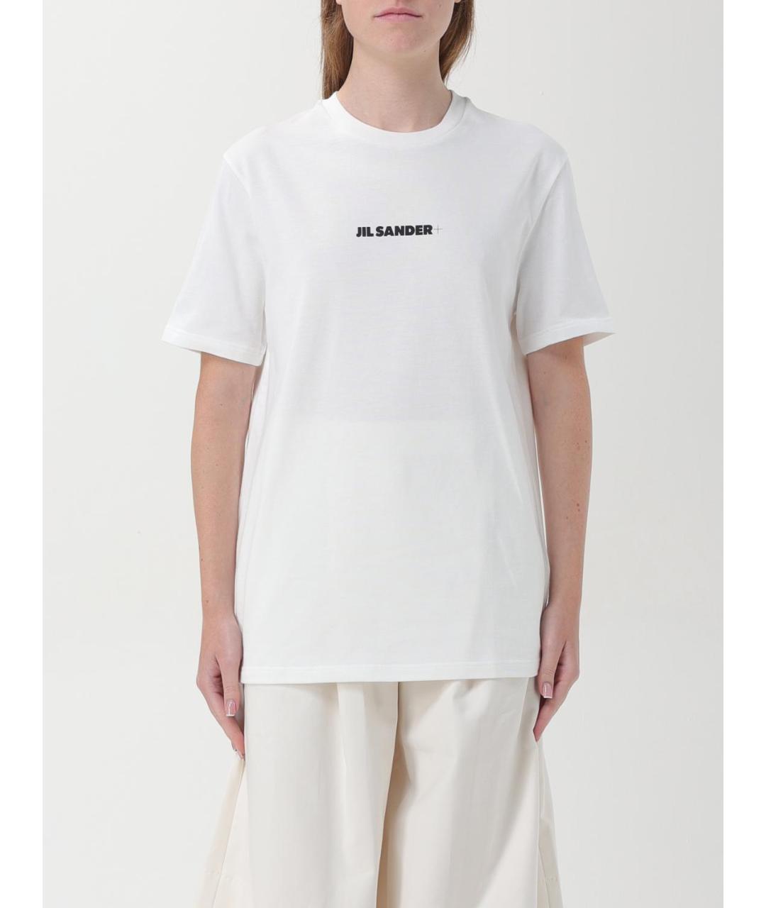 JIL SANDER Белая хлопковая футболка, фото 2