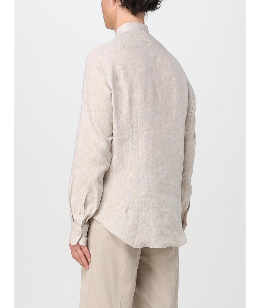 ELEVENTY Бежевая льняная кэжуал рубашка, фото 2