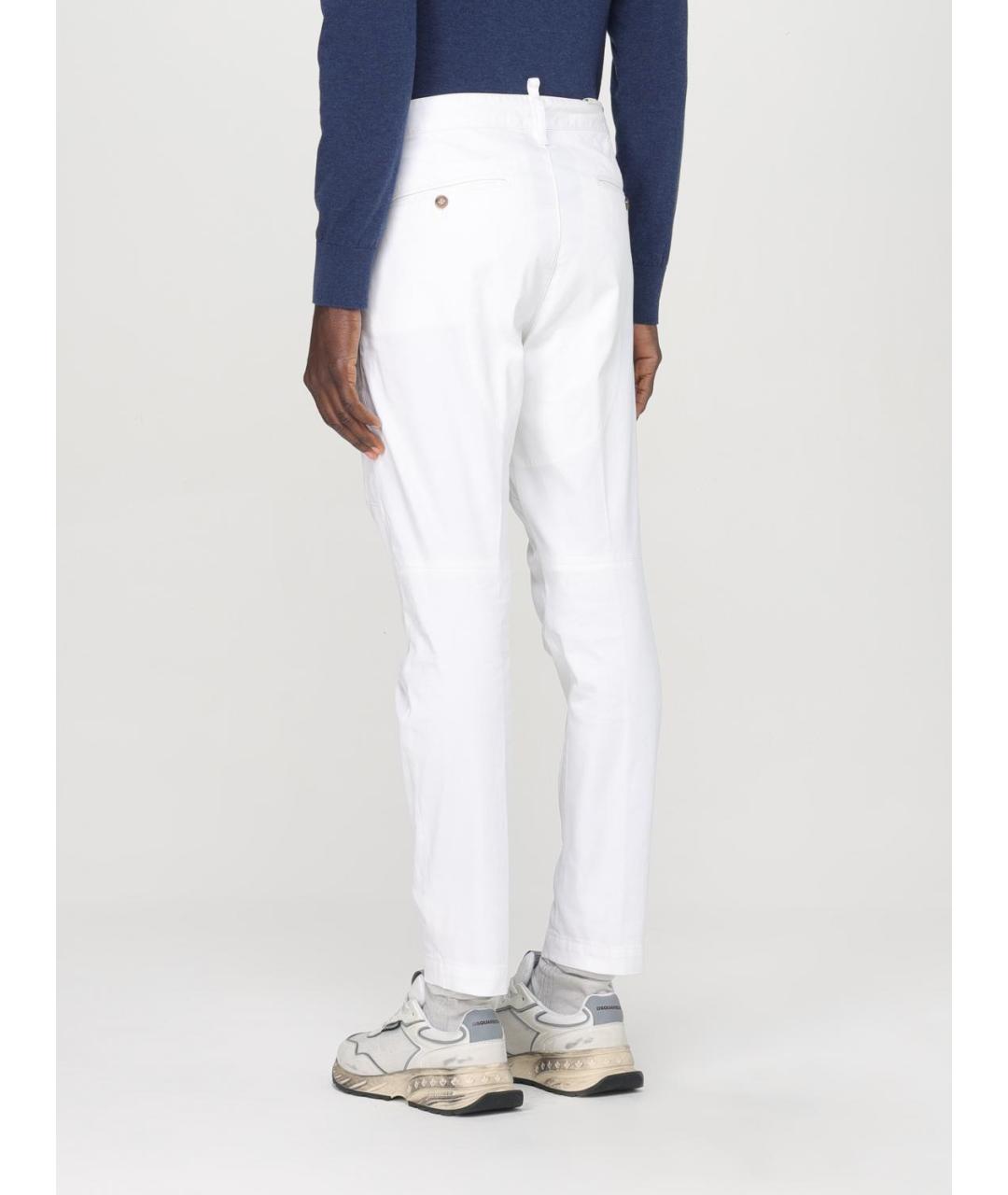 DSQUARED2 Белые хлопковые повседневные брюки, фото 2