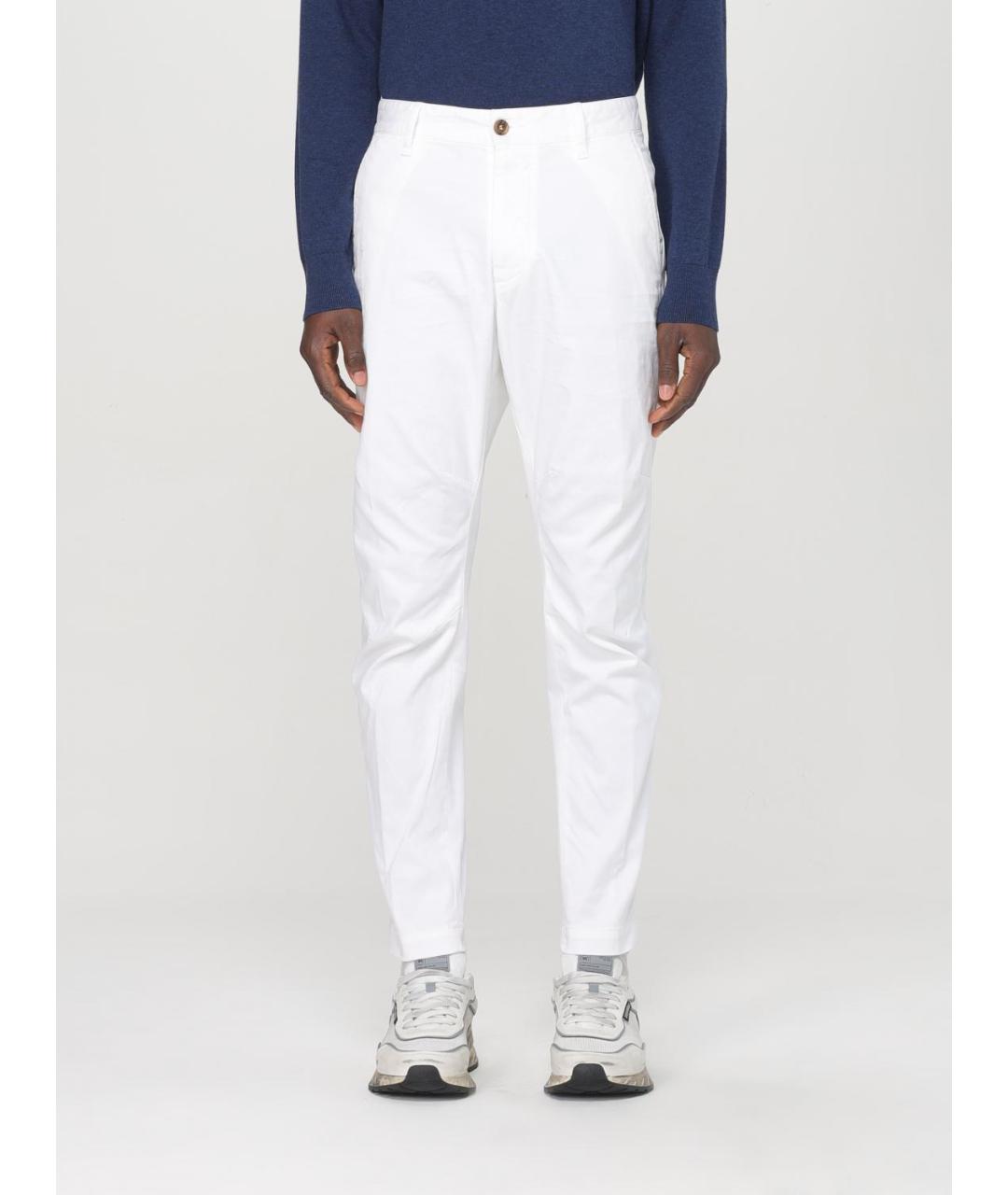 DSQUARED2 Белые хлопковые повседневные брюки, фото 4