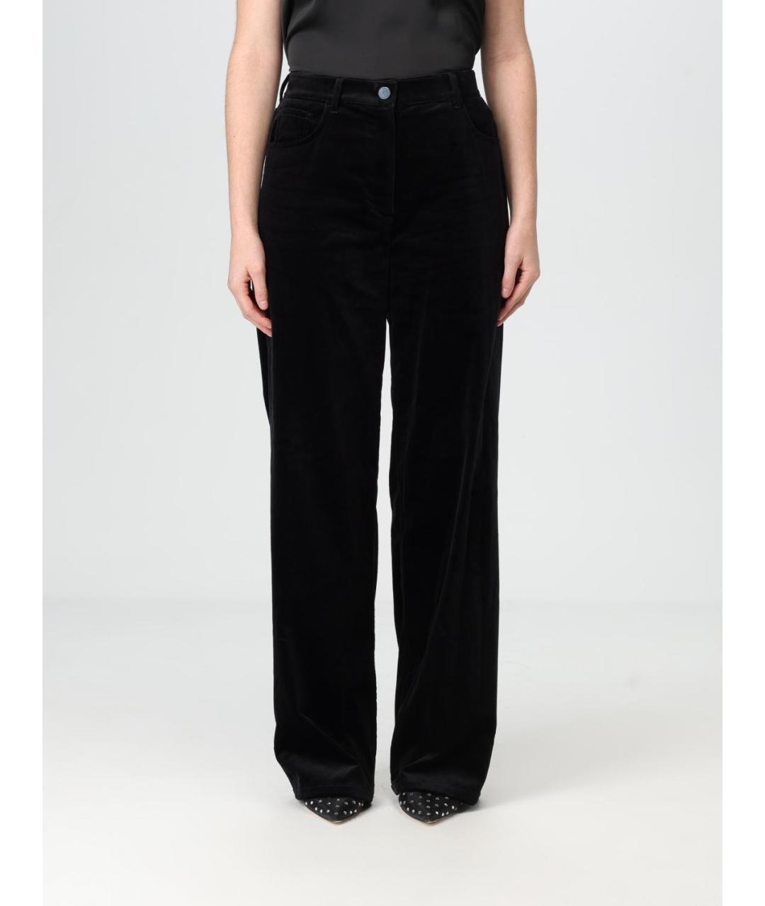 THEORY Черные хлопковые прямые брюки, фото 5