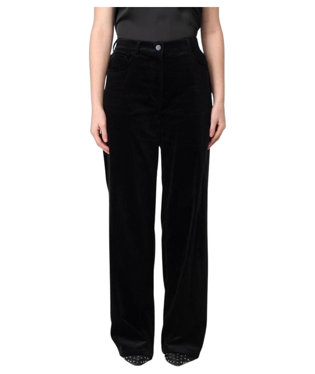 THEORY Черные хлопковые прямые брюки, фото 1