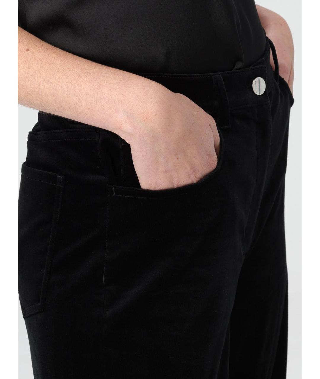 THEORY Черные хлопковые прямые брюки, фото 4