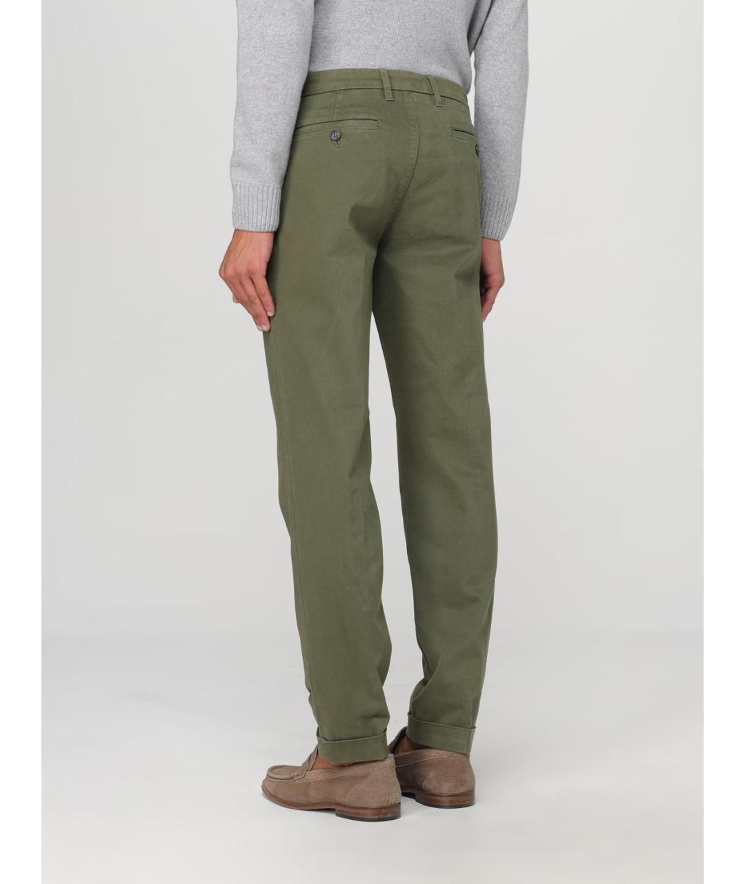 FAY Зеленые хлопковые брюки чинос, фото 2