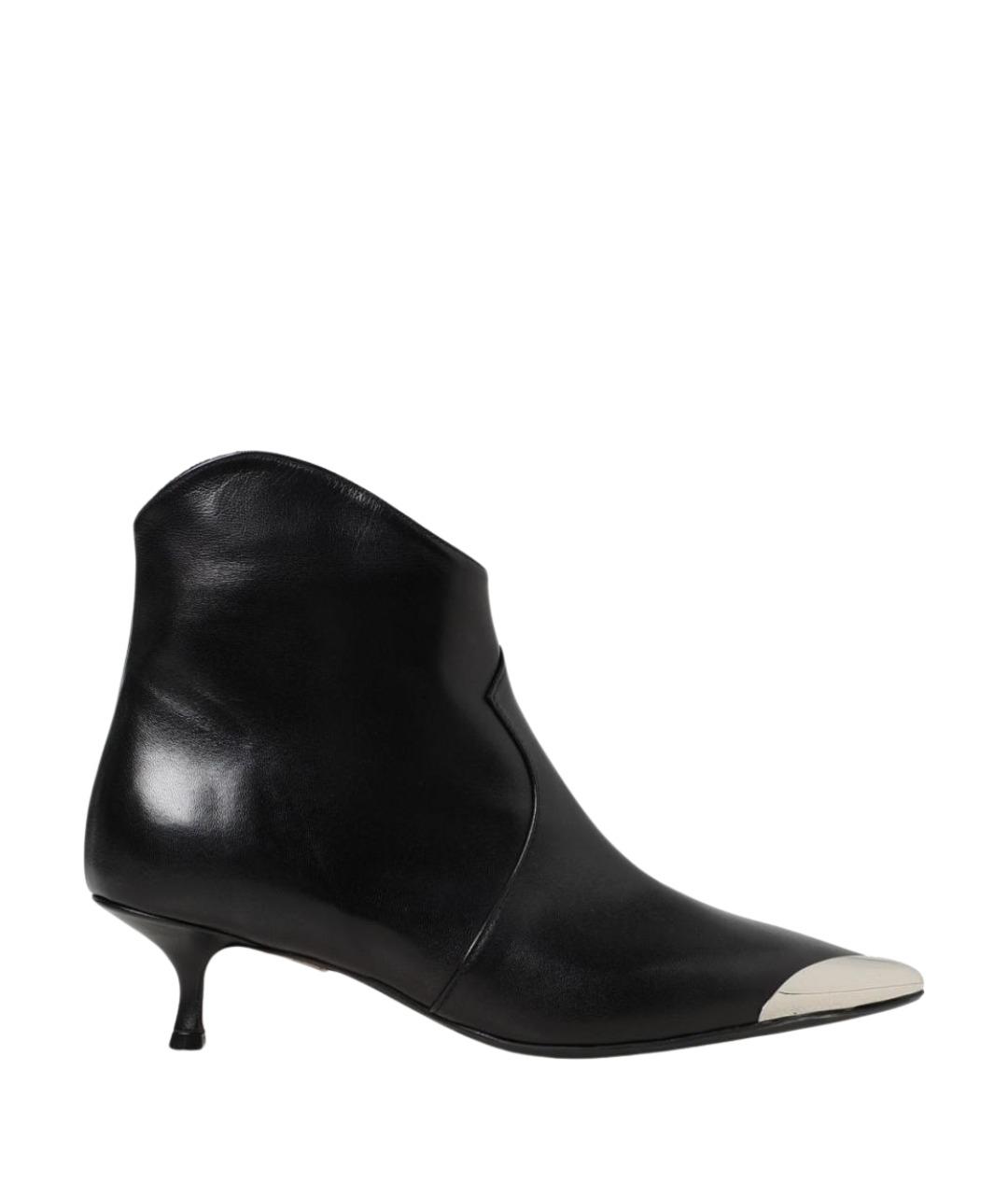ANNA F. Черные кожаные ботильоны, фото 1