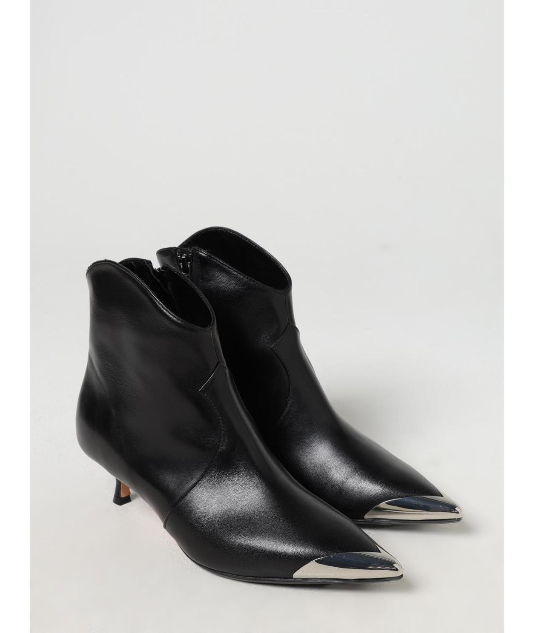 ANNA F. Черные кожаные ботильоны, фото 2