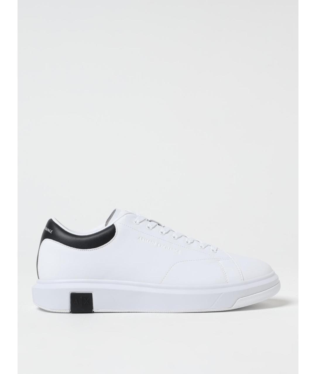 ARMANI EXCHANGE Белые кожаные низкие кроссовки / кеды, фото 4