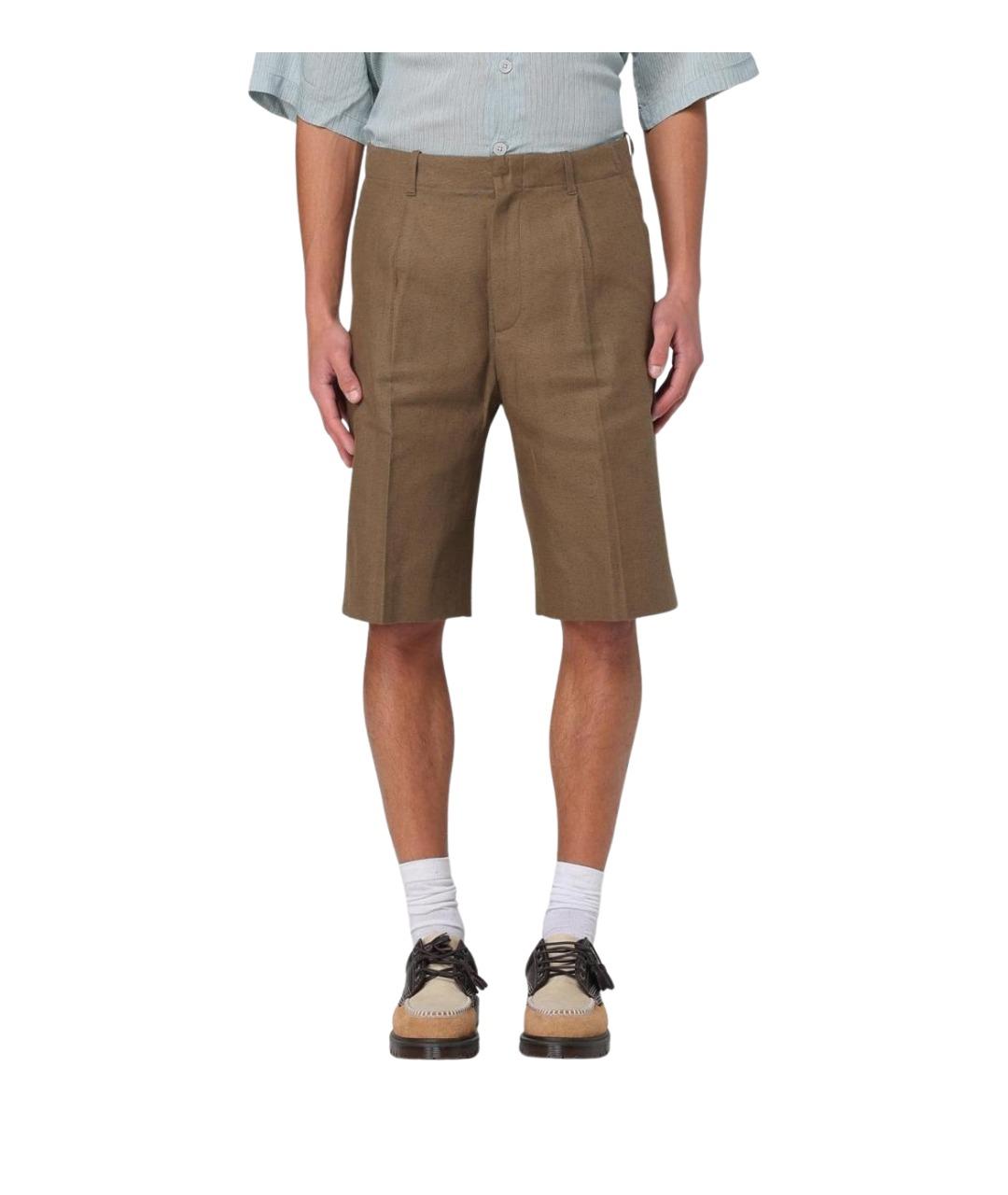 OUR LEGACY Коричневые хлопковые шорты, фото 1