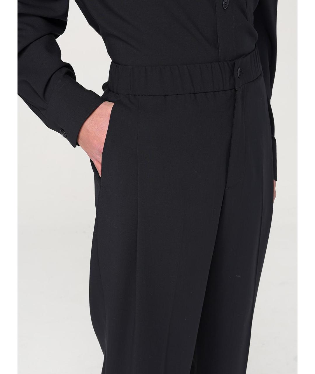 GIORGIO ARMANI Темно-синие шерстяные классические брюки, фото 5