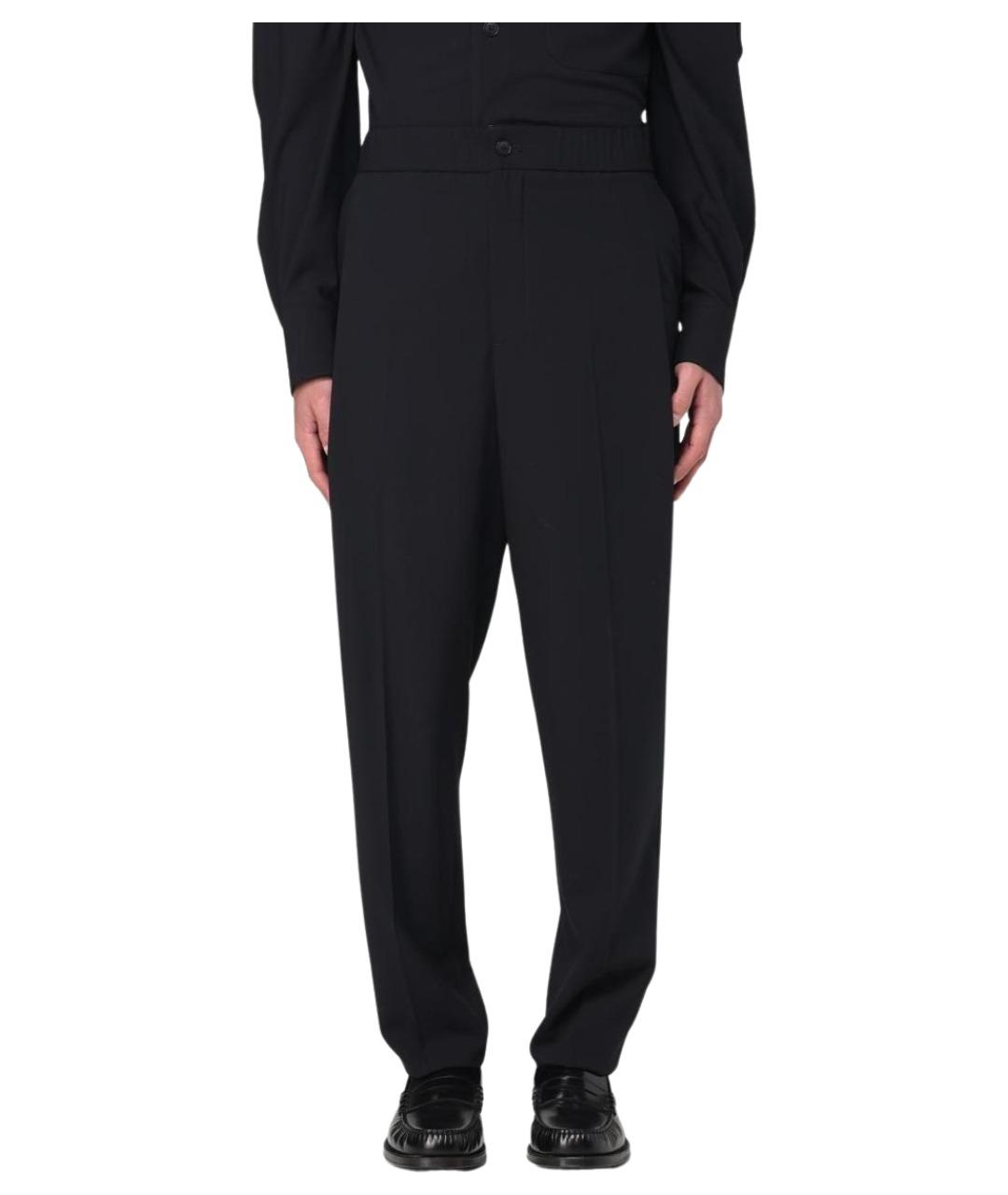 GIORGIO ARMANI Темно-синие шерстяные классические брюки, фото 1