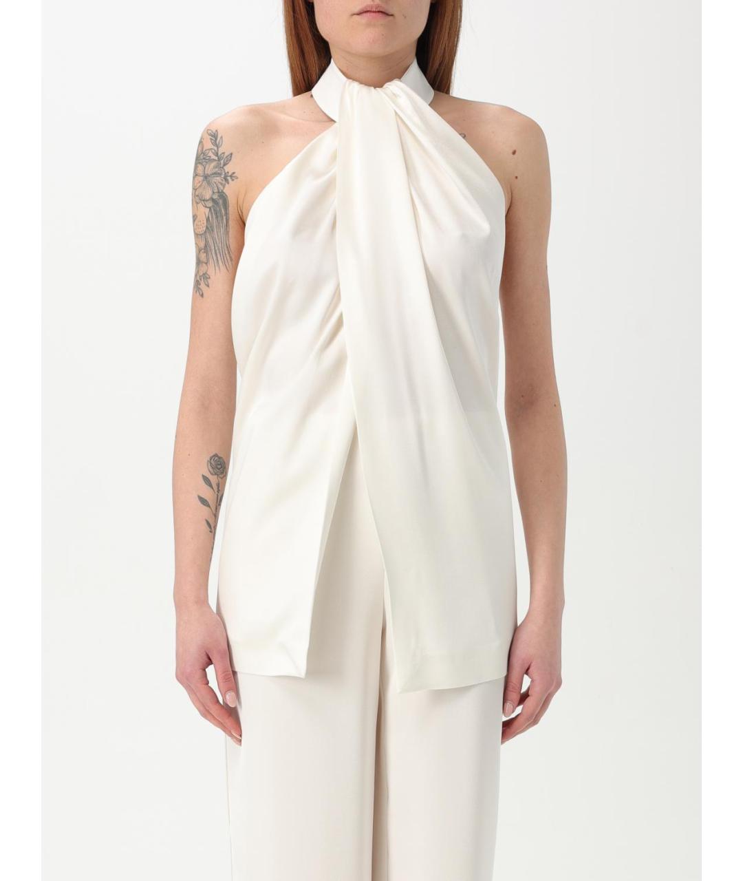 STELLA MCCARTNEY Бежевая атласная блузы, фото 6