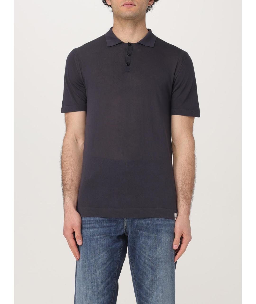 PEUTEREY Синее хлопковое поло с коротким рукавом, фото 4