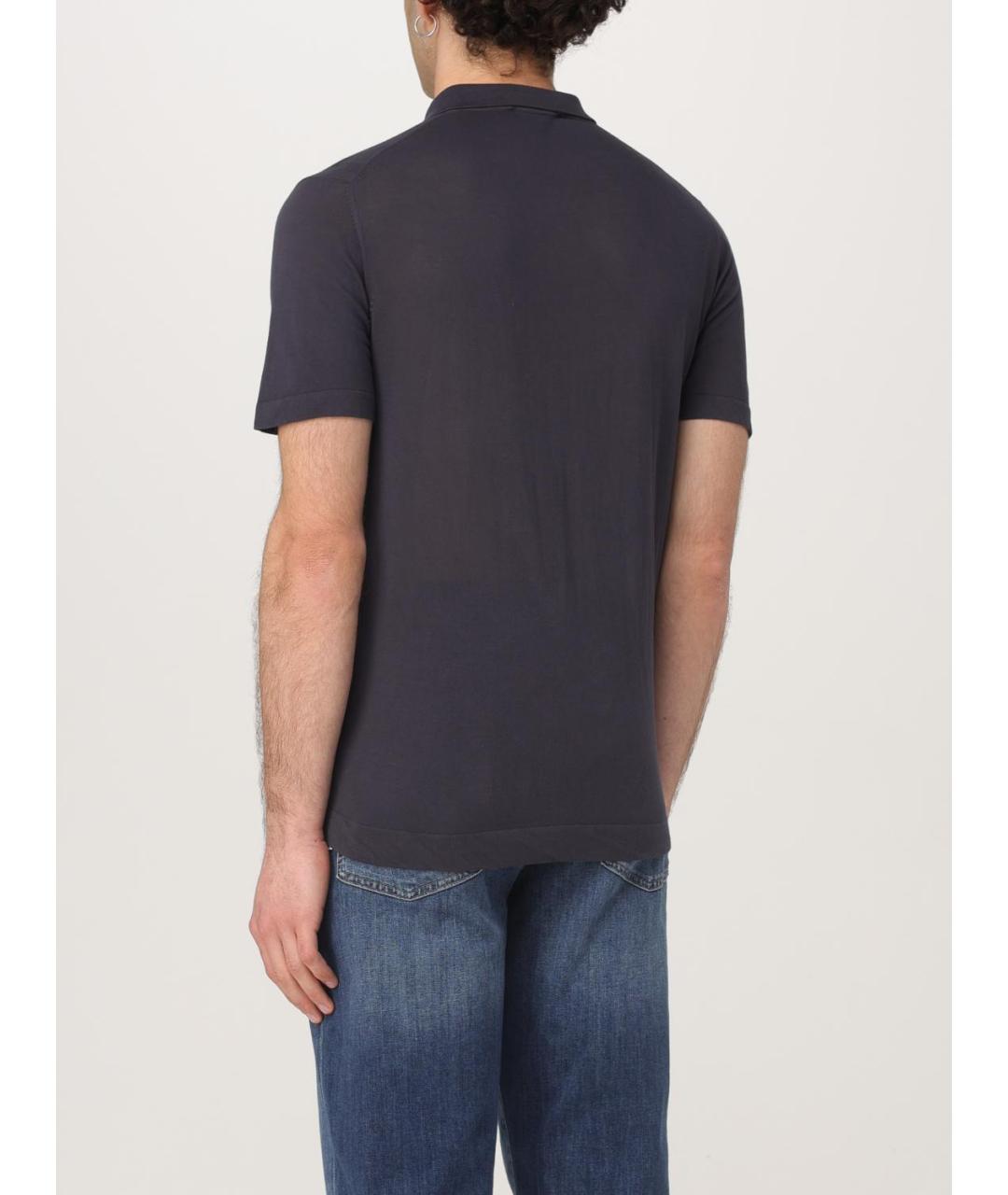 PEUTEREY Синее хлопковое поло с коротким рукавом, фото 2