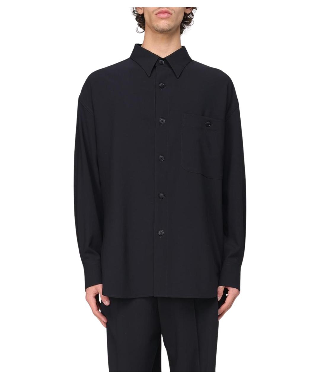 GIORGIO ARMANI Темно-синяя шерстяная кэжуал рубашка, фото 1