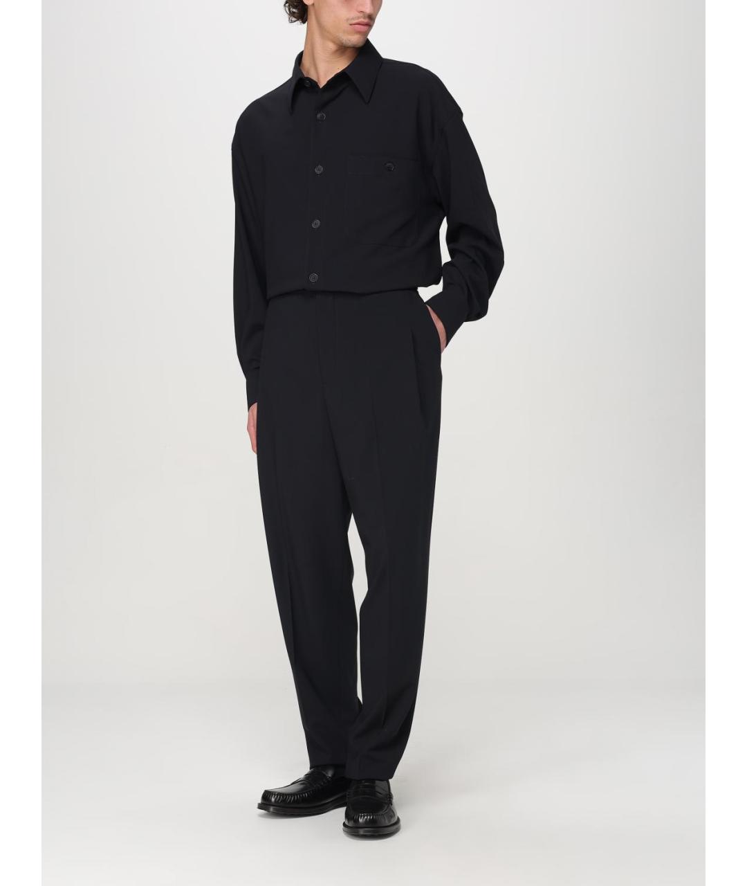 GIORGIO ARMANI Темно-синяя шерстяная кэжуал рубашка, фото 2